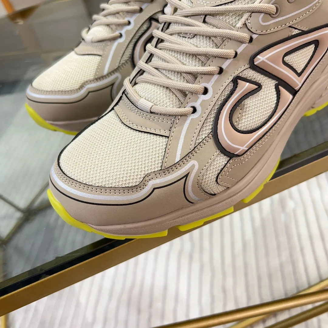 Men's Shoes💰P460💰【DIOR】Dior's new B30 low-top sneakers✅ are carefully made of gray mesh fabric and white technical fabric, decorated with reflective "CD30" graphic logo, and "DIO~B30" and "CD30" logos on the heel and tongue. An extra-light, sculpted rubber sole with signature accents adds style, while internal stretch details create ideal comfort. It can be matched with various casual styles to show a fashionable and modern sports style. Code number: 38-44 (45 can be customized)